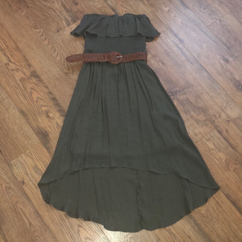 Strapless High Low Hemline Dress